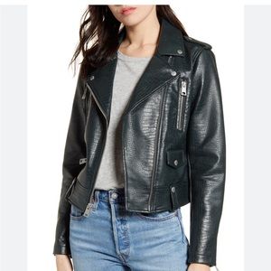 Levi’s leather moto jacket with texture print